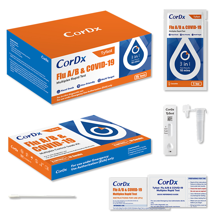 CorDx Tyfast Flu A/B & COVID-19 Multiplex Rapid Test CorDx Tyfast Flu A/B & COVID-19 Multiplex Rapid Test